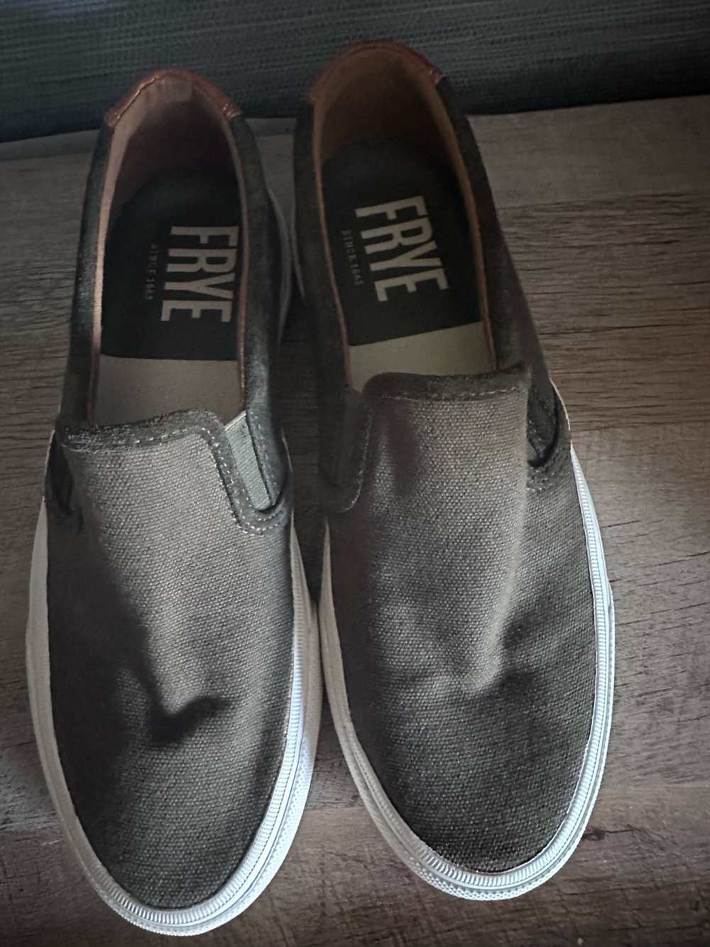 Frye Canvas Slip-On Sneakers Olive Green Men’s Size 9.5
